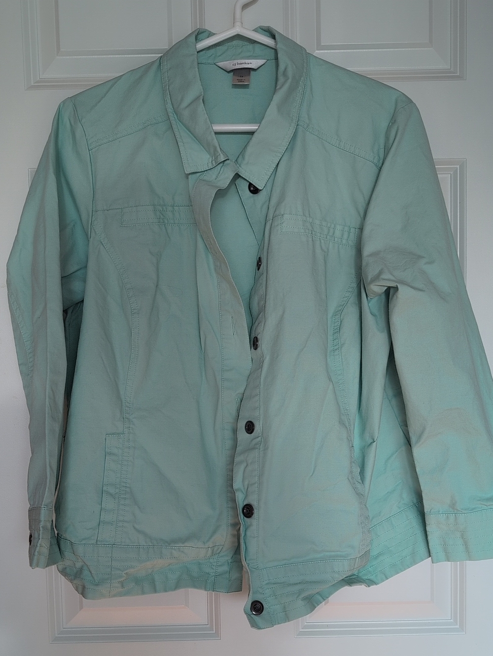 CJ Banks Mint Button-Front Women's Jean Jacket